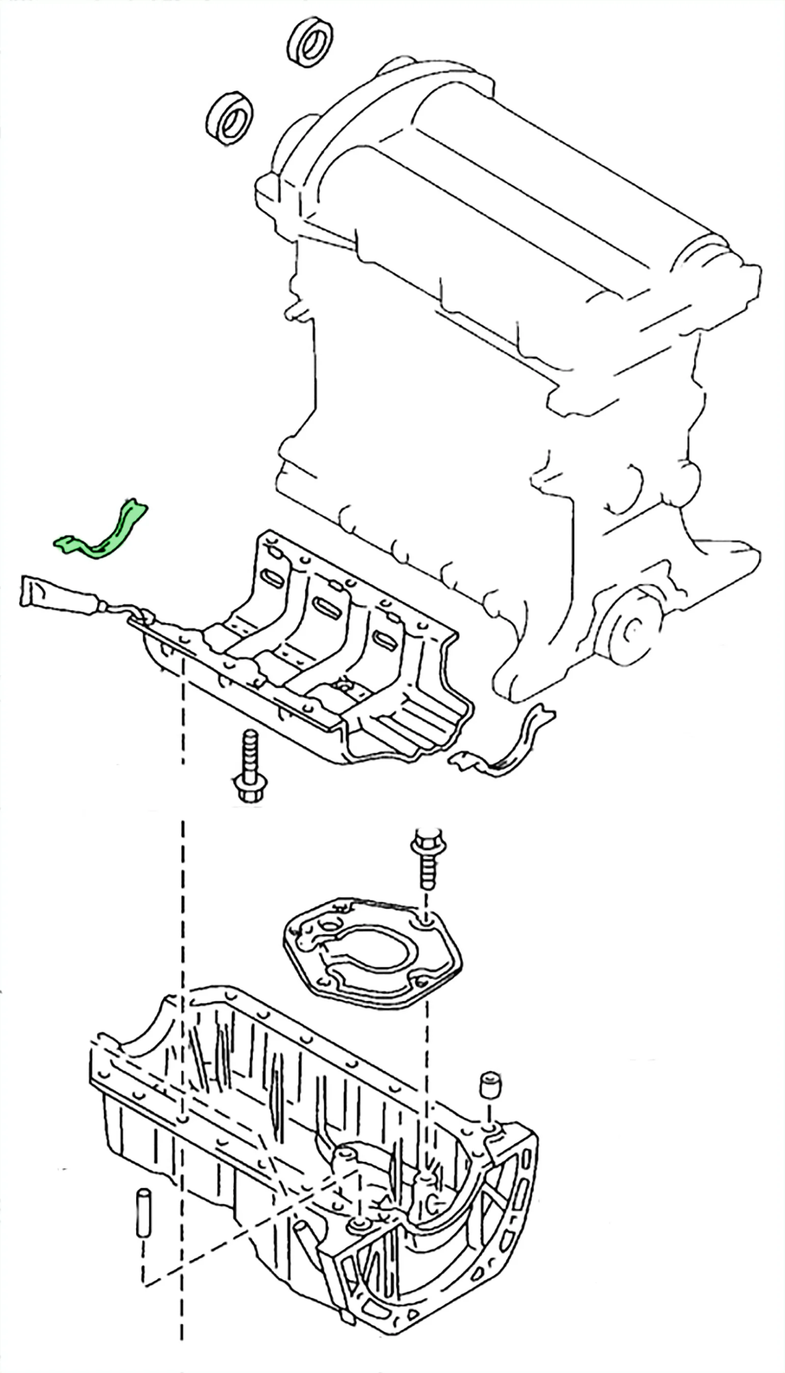 Seal, front oil pan end, 1990-00