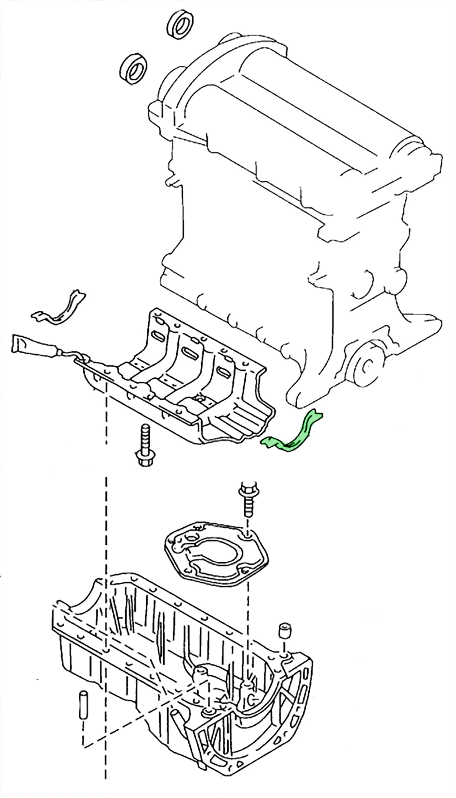 Seal, rear oil pan end, 1990-00